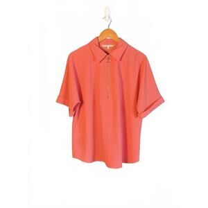 Trina Turk Coral Zip Polo Top – Size Large